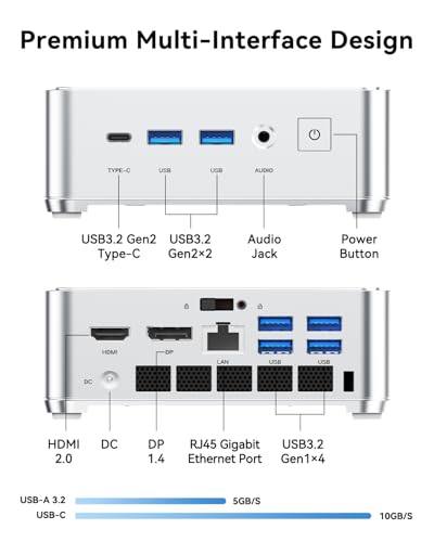 Image of KAMRUI Hyper H2 Mini Gaming PC, in-tel Core i9-14900HX (24C /32T, up to 5.8GHz) 32GB RAM 1TB SSD Mini Desktop Computers, Triple 4K Display 6*USB3.2, USB-C, HDMI, DP, WiFi6, BT5.2, Gaming Office Home