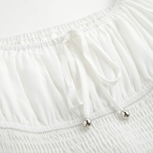 Simplee kids Girls Dresses Off The Shoulder Summer Tween Dress Smocked Ruffle Puff Sleeves Dresses for Girl Kids 4-15 Years4