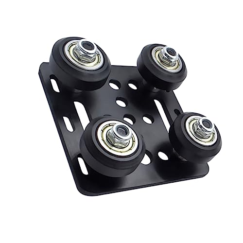 MAGICLULU 3d Printer Aluminium Profile Pulley Set for 2020 T-slot, Adjustable Smooth Sliding Plate with 4 Pulleys, Easy 