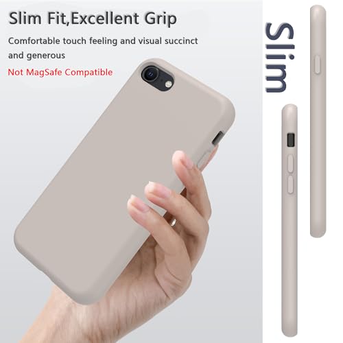 Image of iPhone SE /8 /7 Case Silicone,Soft Microfiber Lining(Rock ash)