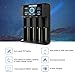 Dottmon LCD Smart Universal Battery Charger 4 Bay for Rechargeable Batteries AA AAA NiMH NiCD SC C D,Li-ion 18650 26650 21700 26500 22650 18490 17670 17500 17355