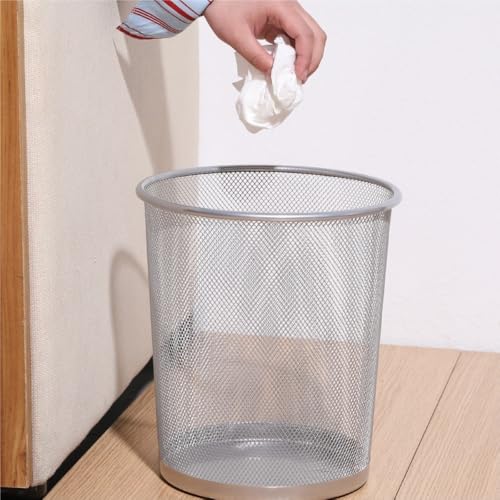 Caneca de basura metálica minimalista plateada 20 L miniatura 5
