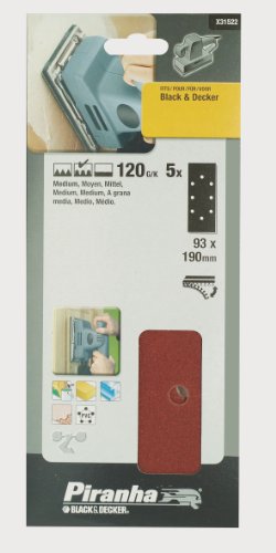 Black And Decker 1/3 Sanding Sheets Orbital X31522 Perforated (5) 120G