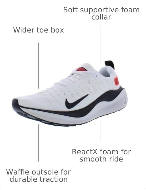 Image of Nike Reactx Infinity Run 4 Unisex Shoes Size 10, Color: White /Velvet Brown