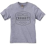 Manga corta Carhartt Workwear Built By Hand Short-Sleeve T-Shirt Camiseta para Hombre, Gris (Heather Grey), XS