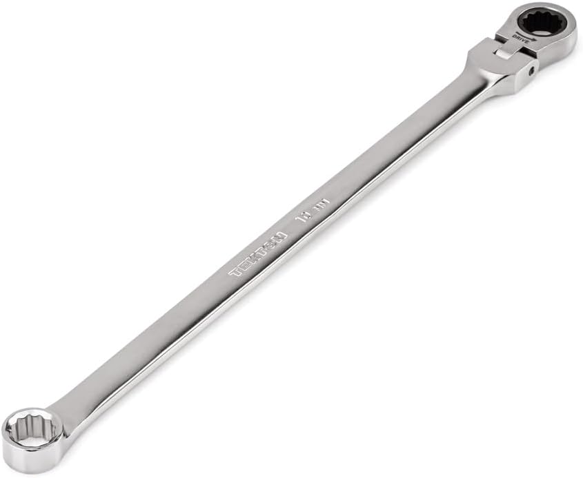 Long Fixed/Flex Head 12-Point Ratcheting Box End Wrench