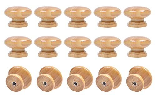 BlueMart Tiradores redondos de madera con forma de seta para cajones (madera, 15 piezas)