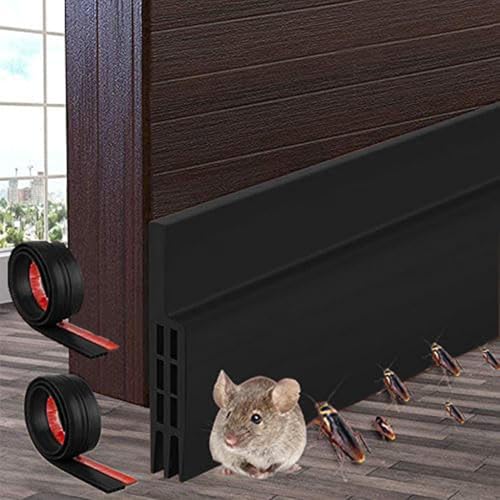 Boudin de Porte Isolant, HAOYUNLAI 2 Pièce Adhésif Bas de Porte Anti Courant d'air, Silicone Dessous de Porte Anti Bruit, Coupe Froid Porte Bourrelet pour...
