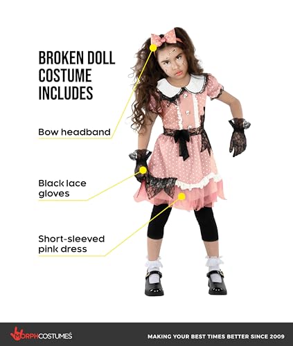 Disfraz de muñeca rota para niñas talla Large miniatura 2