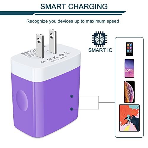 Image of Wall Charger, USB Charger Adapter, AILKIN 4.8A 4Multi Port Fast Charging Station Power Base Block Plug Cube Brick for iPhone, iPad, Samsung Galaxy, Moto, Google Pixel, Kindle Fire Plug Cargador Carro