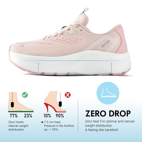 Image of JACKSHIBO Wide Toe Box Shoes Women Arch Support Zero Drop Wide Sneakers | Orthopedic, Plantar Fasciitis, Running, Walking, Athletic, Tennis, Gym, Workout, Supportive, Width, Cushion, Thick Sole