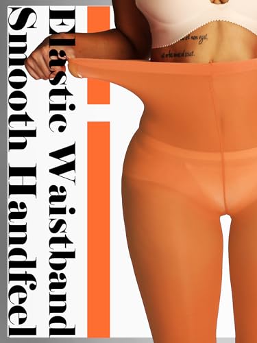 Image of HONENNA Semi Opaque Silky Women Pantyhose Tights, 20+ Colors Invisibly Toe Reinforced 60 Den Size A-E