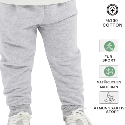deiko 100% Baumwolle Babyhosen Kinderhosen | 2 er-Pack Lässig Sweathose Weiche und Bequeme Babykleidung für Jungen und Mädchen (6-9 Monate, Schwarz - Grau)