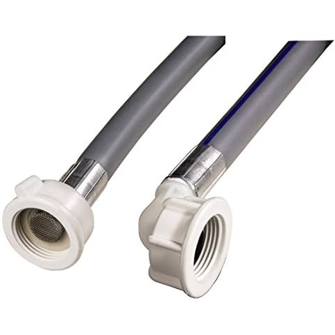 Xavax Cold Water Inlet Hose (for Washing Machine, Dishwasher, All Common Brands Miele, Bosch, Beko, Siemens, Bauknecht, AEG, Gorenje, 1.5 m, 1 Piece) Grey/White Cover