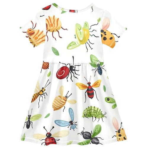 Boccsty Insects Bugs Beetle Dragonfly Baby Girls Dress Kids Toddler Sundress Party Summer Dresses 2T2