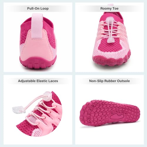 Image of Stelle Water Shoes for Kids Adjustable Laces | Quick Dry Barefoot Non-Slip Shoes with a Roomy Toe Box for Boys and Girls,Beach,Hiking,Toddler to Big Kid