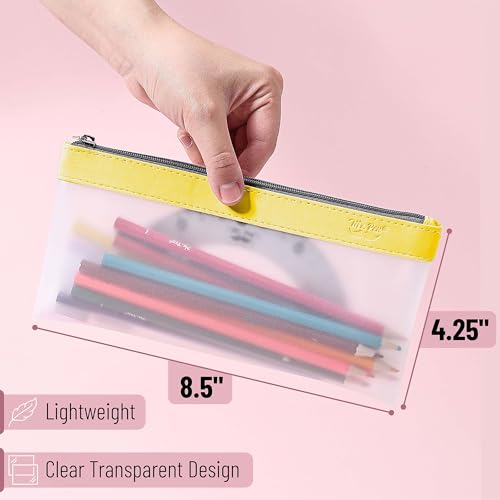 Image of Mr. Pen- Clear Pencil Pouch, 8.50 inchx4.25 inch, 3 Pack, Durable TPU Material | Medium Water-Resistant Pencil Bags with Smooth Zipper, Multipurpose Clear Pouch for Stationery, School, Office