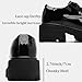 Gradient Patent Leather Platform Oxfords for Men’s Big Round Toe Chunky Heel Derby Shoes Casual Fashion Lace Up Business Dress Shoes for Formal Office (Patent Black,9)