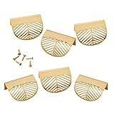 TRYAH 6 Pieces Leaf Shaped Cabinet Pulls Knobs Alloy Decorative Furniture Handles with Mounting...