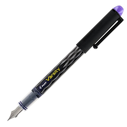 Varsity Disposable Fountain Pen, Medium Point, Black Barrel/Purple Ink (Pack Of 6) #TOP1