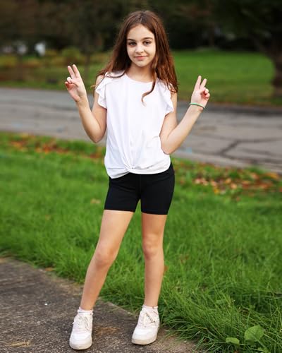 Stelle Girls 3"/4"/8" Bike Volleyball Shorts with Pockets Youth Athletic Yoga Dance Gymnastics Compression3