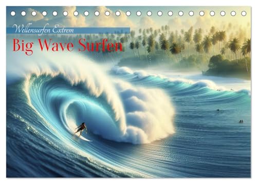 Big Wave Surfen (Tischkalender 2026 DIN A5 quer), CALVENDO Monatskalender: Spür die Kraft der Giganten, Adrenalin pur, Wassermassen im Takt der Freiheit, und du mittendrin. (CALVENDO Sport)