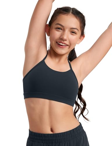 Image of CRZ YOGA Girls Butterluxe Y Back Sports Bra | Light Support, Removable Pads, Yoga, Athletic, Extremely Soft, Scoop Neck, Spaghetti Straps, for Teen