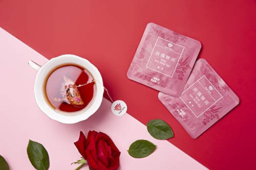 Taetea Puerh Tea Bags, Pu-Erh Assorted Tea Sachets Pack With Aged Fermented Puerh Tea Loose Leaf 12 Bags (Rose) #TOP2