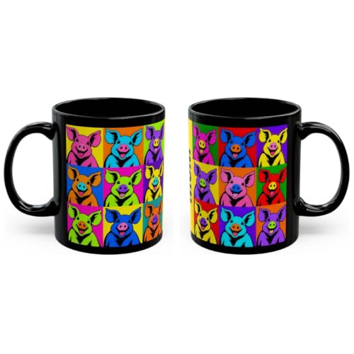 Image of Personalised Pop Art Animal Mug - Warhol Style, Custom Name - Pig