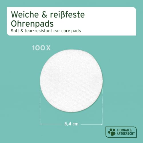 AniForte Ohren Reinigungspads für Hunde & Katzen 100 Stück – Besonders weiche & milde Reinigungstücher für die Ohrenhygiene, sanfter Ohrenreiniger zur Pflege & Reinigung