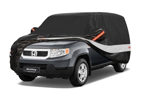 Image of 10 Layers SUV Car Cover Custom Fit for Honda Element (2002-2012), Waterproof All Weather for Automobiles, Outdoor Full Cover Sun Dust Rain Protection with Cotton. Black