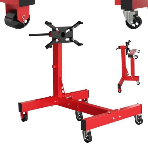 LZQ Support de moteur 680 kg - Cric de transmission pliable - Support de moteur rotatif à 360° - Tête de montage verrouillable à 60 ° - Support de montage...