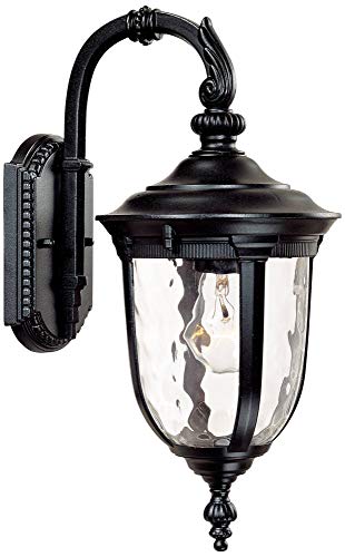 John-Timberland-Bellagio-European-Outdoor-Wall-Light-Fixture-Black-Aluminum-Metal-165-Clear-Hammered-Glass-Decor-for-Exterior-House-Porch-Patio-Outside-Deck-Garage-Yard-Front-Door-Garden-Home John Timberland Bellagio European Outdoor Wall Light Fixture Black Aluminum Metal 165 Clear Hammered Glass Decor for Exterior House Porch Patio Outside Deck Garage Yard Front Door Garden Home