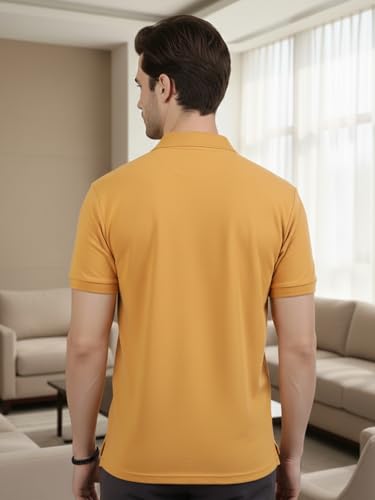 Image of Lux Cozi Men's Cotton Solid Polo Tshirt | Collar Tshirts | Half Sleeves | Stylish & Premium All Day Wear | Pack of 1