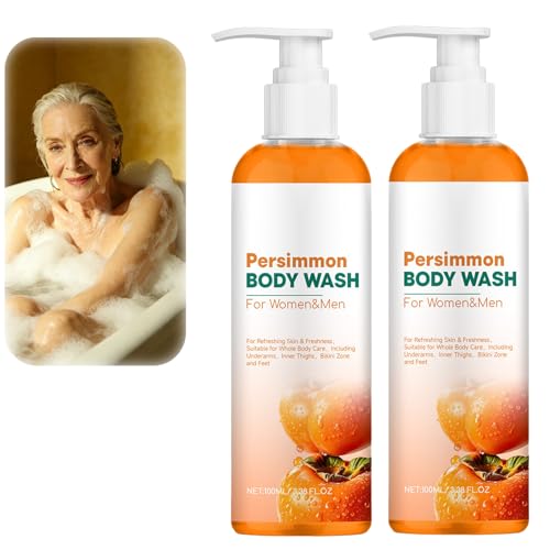 Lavado Corporal De Caqui Para Personas Mayores Olor, Jabón Líquido De Caqui, Jabón Desodorante Natural Para Olor Fuerte, Pies Malolientes Y Olor Corporal, Limpieza Profunda Del Cuerpo (2PCS)
