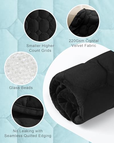 Image of Cottonblue Weighted Blanket 7lbs for Adults, Weighted Lap Blanket Adults, 29'' x 24'' Small Weighted Blankets for Travel, Sleeping & Calming, Machine Washable Weighted Lap Pad, Black