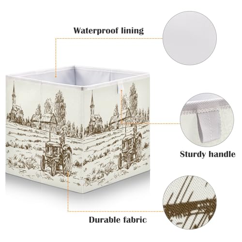 Qugrlrustictractorcubestoragebinsorganizerfarmhousegrassclothestoystoragebasketboxforshelvesclosetcabinetofficedormbedroom11x11in Urban Country Home Decor Qugrl rustic tractor cube storage bins organizer farmhouse grass clothes toy storage basket box for shelves closet cabinet office dorm bedroom 11×11 in urban country home decor