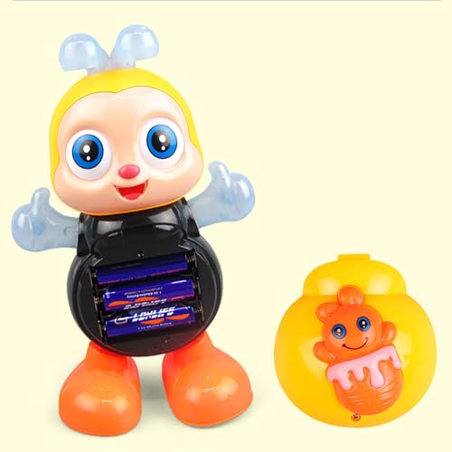 Juguete musical interactivo en forma de abeja con luces y movimiento de danza – abeja luminosa que baila eléctrica para niños pequeños y niños, regalo de sala de juegos de aprendizaje pre