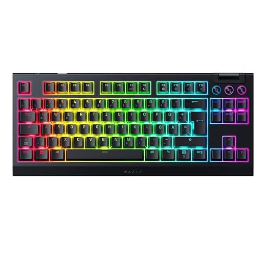 Razer BlackWidow V4 Tenkeyless HyperSpeed (Orange Tactile Switch) - Kabellose Hot-Swap-Gaming-Tastatur - ohne Ziffernblock - Bluetooth & HyperSpeed 1000Hz - Snap Tap - QWERTZ DE-Layout | Schwarz