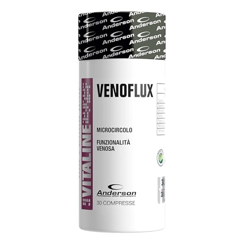 Anderson Venoflux Integratore Gambe Leggere: Circolazione Venosa, Microcircolo E Drenaggio - Capillari Fragili E Sensazione Di Pesantezza - Diosmina, Esperidina, Bromelina - 30 Compresse