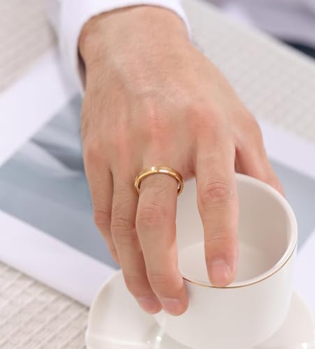 4mm 6mm 8mm Tungsten Carbide Wedding Band Ring For Men Women-Available in Black,Gold and Silver Matte Finish&Polished Beveled Edges Comfort Fit Size 5-123