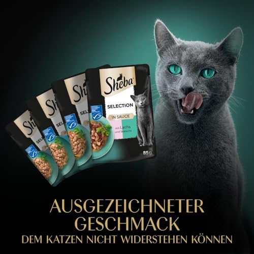 Sheba Selection Katzen Nassfutter im Portionsbeutel Fisch Variation (MSC) in Sauce Multipack 4x12x85g