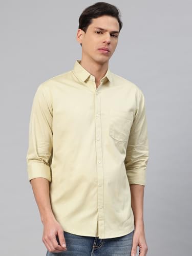 Image of Majestic Man Men's Cotton Slim Fit Solid Casual Shirt