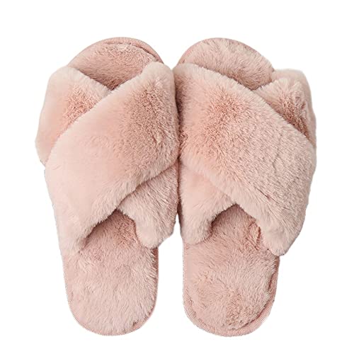 Slippers pour femmes d'hiver avec semelle plate d'intérieur douce