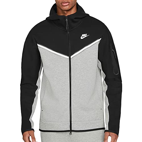 NIKE CU4489-016 M NSW TCH FLC Hoodie FZ WR Sweatshirt Men's Schwarz/dk grau...