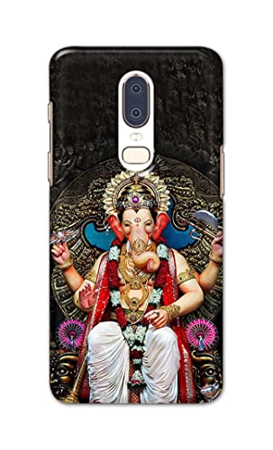 Image of PRINTFIDAA Lord Ganesh Bappa Moriya Printed Designer Hard Back Case Cover for OnePlus 6 -(RP) MVN1010