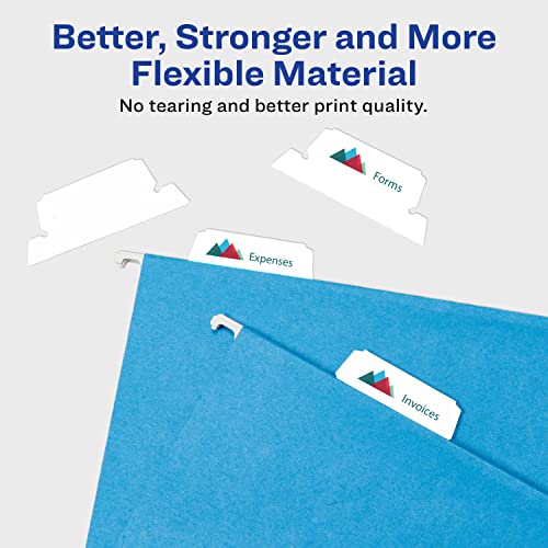 Avery Printable Hanging File Folder Tabs, 1/5 Cut, White, 90 Total (5567) #TOP2