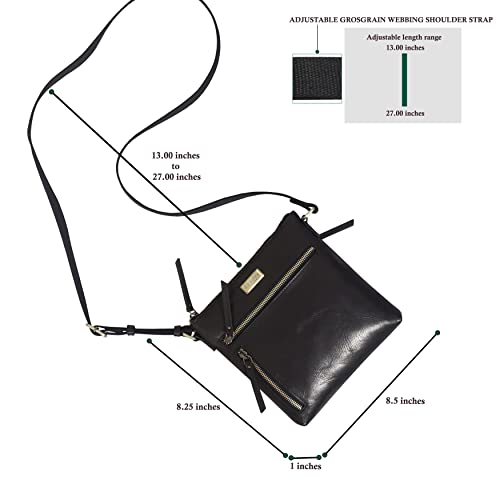 Small Crossbody Bags for Women - Real Leather Purse with Multiple Pockets, Premium Sling Phone Bag for Everyday use & Gifting (Black Polished VT)4