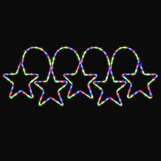 CHRISTOW Star Christmas Light Outdoor Decoration, Energy Efficient LED Rope Light, Flashing Wall Silhouette, Mains Operated, 200cm (Multi Coloured)