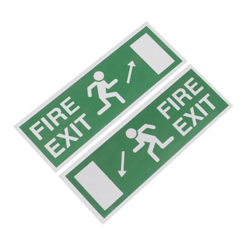 CIYODO Emergency Sign 2 Sheet Fire Exit Stickers Easy Peel Stick for Business Safety